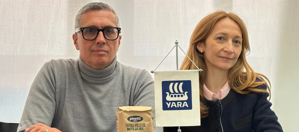 I rappresentanti di Molini Pivetti e Yara dopo avere rafforzato la collaborazione